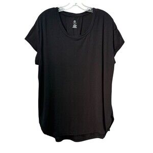 Champion Women’s T Shirt Short Sleeve Black Detailed Stitching Size 2XL Preowned